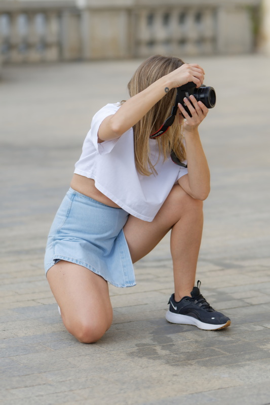 Sexy girl photographing
